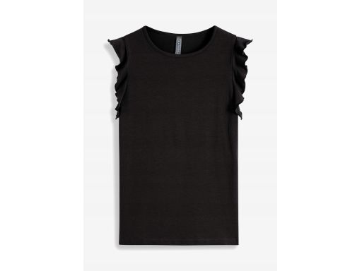 B.P.C bluzka t-shirt z motylkowymi rękawami czarna ^44/46