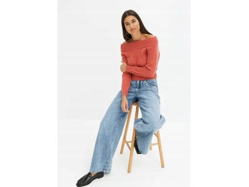 B.P.C krótki sweter carmen rabarbarowy r.40/42