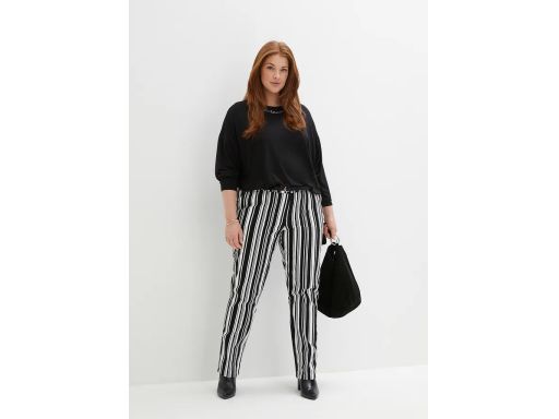 B.P.C spodnie ze stretchem biało-czarne w paski ^50