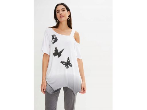 B.P.C t-shirt asymetryczny tunika z nadrukiem ^36/38