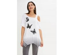 B.P.C t-shirt asymetryczny tunika z nadrukiem ^36/38