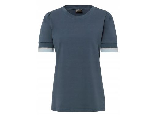 B.P.C t-shirt granatowy z ozdobnymi ściągaczami 32/34.