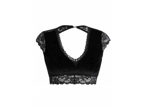 B.P.C biustonosz top koronkowy czarny aksamitny bez usztywnień r.38