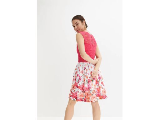 B.P.C Sukienka z koronką rozkloszowana z nadrukiem ^32/34