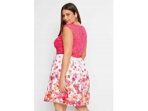 B.P.C Sukienka z koronką rozkloszowana z nadrukiem ^32/34