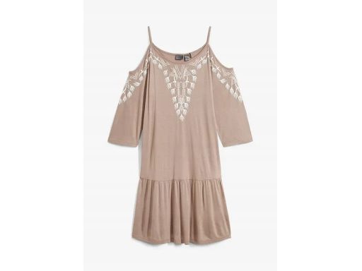 B.P.C sukienka tunika plażowa odkryte ramiona nadruk 44/46.