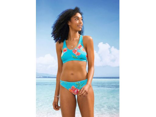 B.P.C bikini bustier + figi niebieskie w kwiaty^38