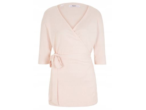 B.P.C bluzka kopertowa różowa prążkowana bawełniana r.48/50