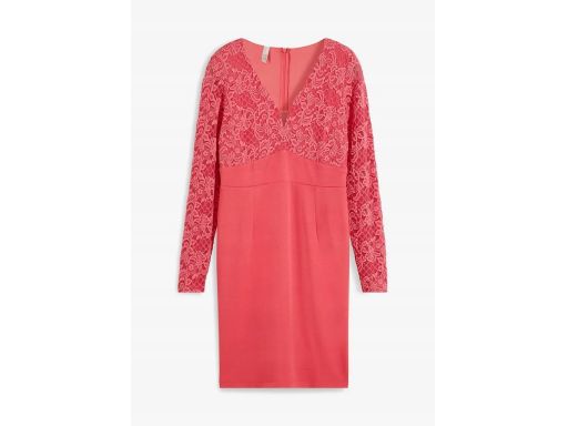 B.P.C. różowa sukienka koronkowa ołówkowa r.36
