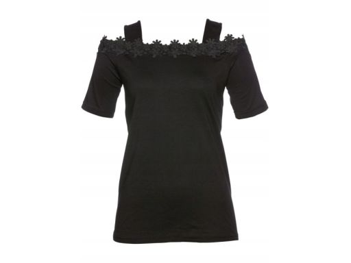 B.P.C bluzka czarna odkryte ramiona z koronką ^40/42