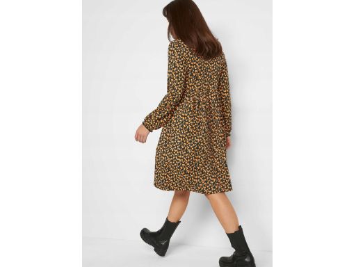 B.P.C sukienka bawełniana czarna w pomarańczowe kwiaty 40/42.