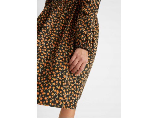 B.P.C sukienka bawełniana czarna w pomarańczowe kwiaty 40/42.