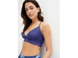 B.P.C koronkowy biustonosz bustier szafirowy ^44/46