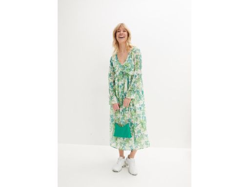 B.P.C długa sukienka szyfonowa z falbanami ^38