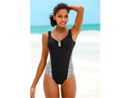 B.P.C kostium jednoczęściowy czarny wzór panterki ^56