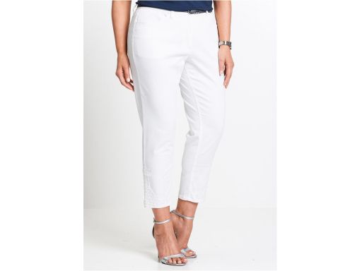 B.P.C jeansy damskie białe z stretchem i koronką ^40
