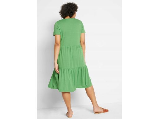 B.P.C sukienka shirtowa zielona z falbaną 40/42.