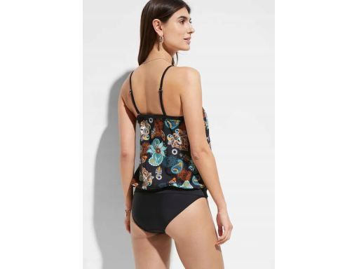 B.P.C tankini oversize czarny z nadrukiem odpinane ramiączka z figami