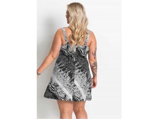 B.P.C sukienka z nadrukiem i aplikacją z kamieni przy dekolcie 44/46.