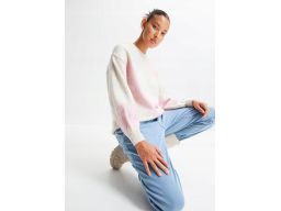 B,P.C sweter beżowo-różowy z domieszką wełny 48/50.