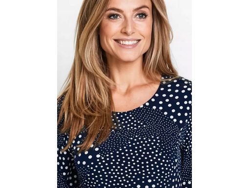 B.P.C granatowa sukienka midi w białe kropki ^40/42