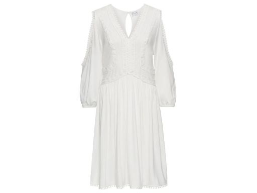 B.P.C sukienka boho z wycięciami i koronką śmietankowa 36/38.