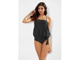B.P.C tankini oversize czarne odpinane ramiączka r.38