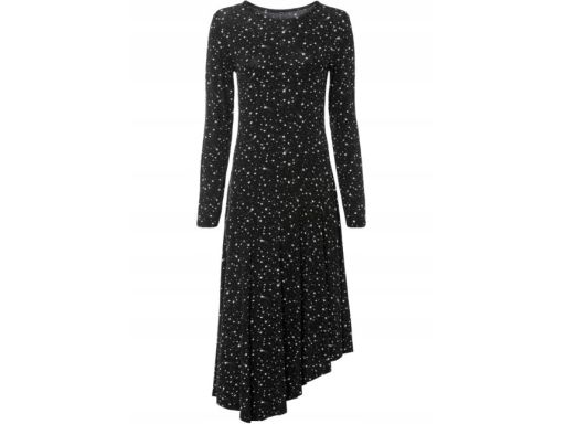B.P.C asymetryczna sukienka midi w gwiazdki r.40/42