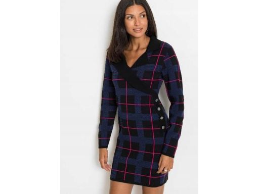 B.P.C sukienka dzianinowa w kratę 36/38.