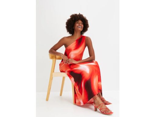 B.P.C sukienka maxi na jedno ramię wzorzysta ^48/50