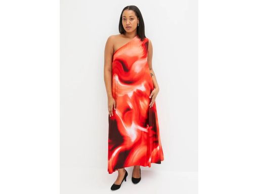 B.P.C sukienka maxi na jedno ramię wzorzysta ^48/50