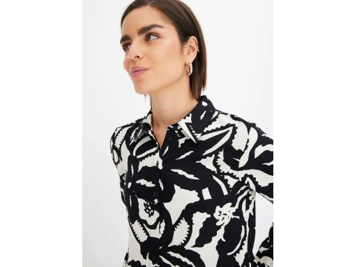 B.P.C sukienka midi z wiskozy we wzory z kołnierzykiem 42.