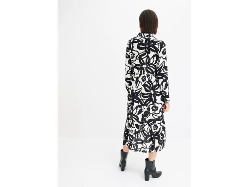 B.P.C sukienka midi z wiskozy we wzory z kołnierzykiem 42.