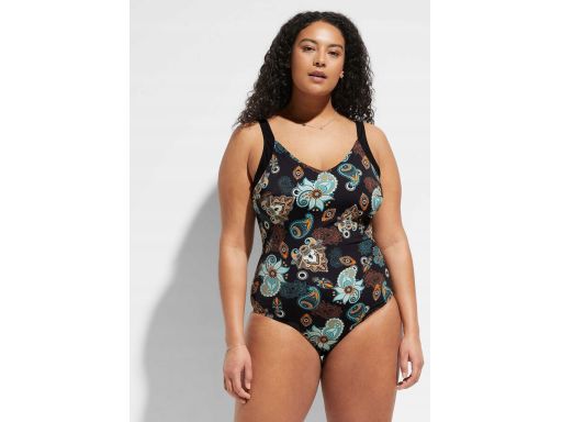 B.P.C kostium kąpielowy czarny z kolorowym wzorem 42.