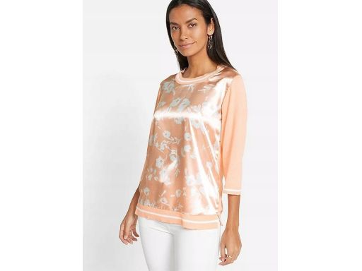 B.P.C bluza morelowa satynowo-dzianinowa 44/46.