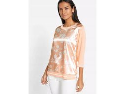 B.P.C bluza morelowa satynowo-dzianinowa 44/46.