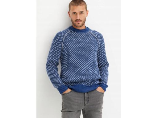 B.P.C niebieski sweter męski we wzory r.XXL