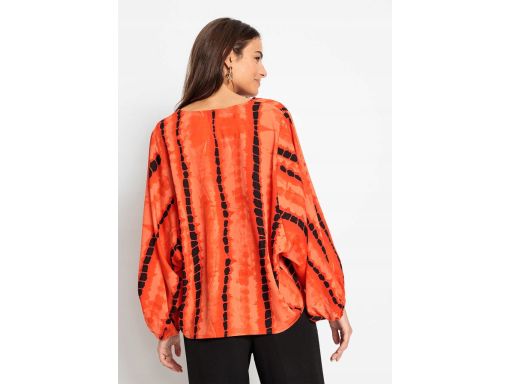 B.P.C pomarańczowa bluzka satynowa w czarne wzory ^40