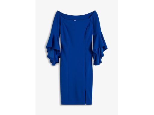 B.P.C szafirowa sukienka carmen ołówkowa 36/38.