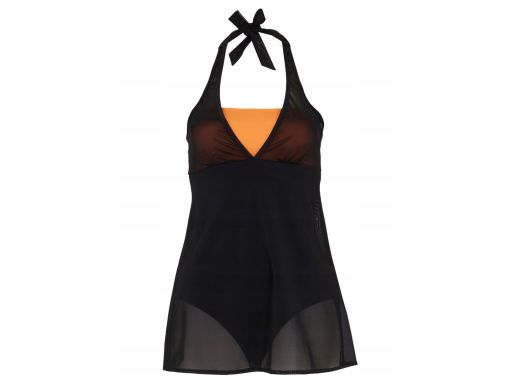 B.P.C czarno-pomarańczowa sukienka kąpielowa siatka r.46