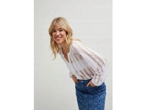 B.P.C koronkowa biała bluzka prześwitująca r.40/42