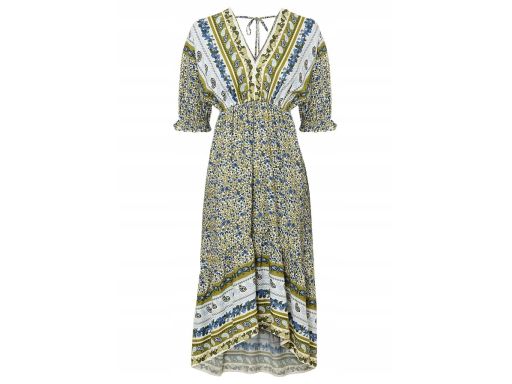 B.P.C asymetryczna sukienka we wzory 52.