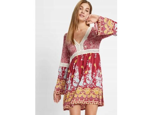 B.P.C sukienka z koronką we wzory ^40/42