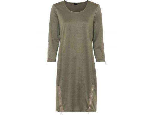 B.P.C sukienka oliwkowa z zamkami 34.