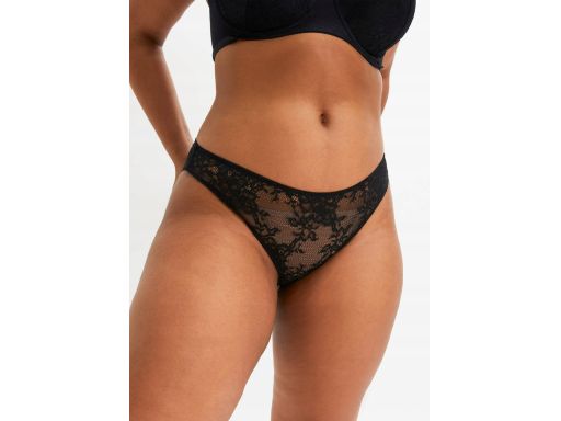 B.P.C koronkowe sexi figi mini czarne z poliamidu z recyklingu ^48/50