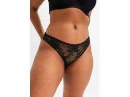 B.P.C koronkowe sexi figi mini czarne z poliamidu z recyklingu ^48/50