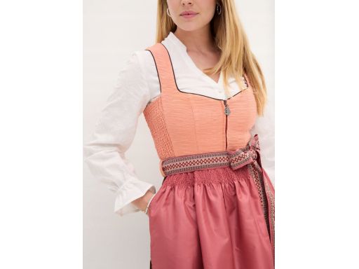 B.P.C. sukienka w stylu ludowym z fartuszkiem pomarańczowo-brązowa ^36