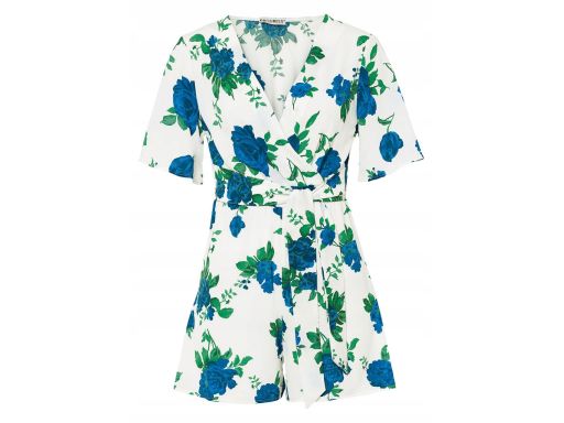 B.P.C kombinezon letni krótki biały w kwiaty ^40