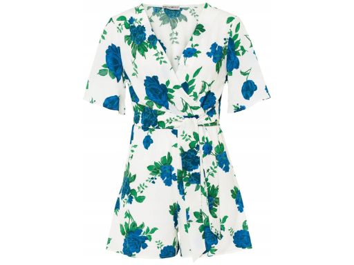 B.P.C kombinezon letni krótki biały w kwiaty ^40