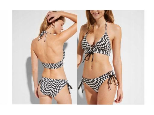 B.P.C bikini ze sznurowaniem w geometryczne wzory 42 (80B).